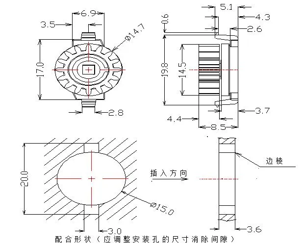 Plastic Viscous Rotary Gear Damper Size